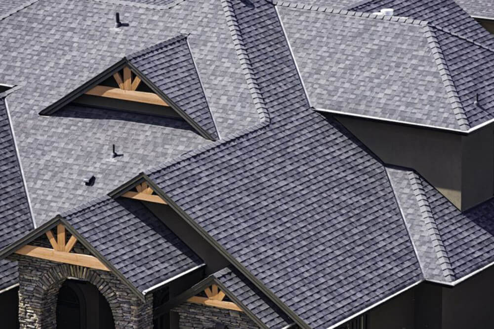 aerial view of a residential roof