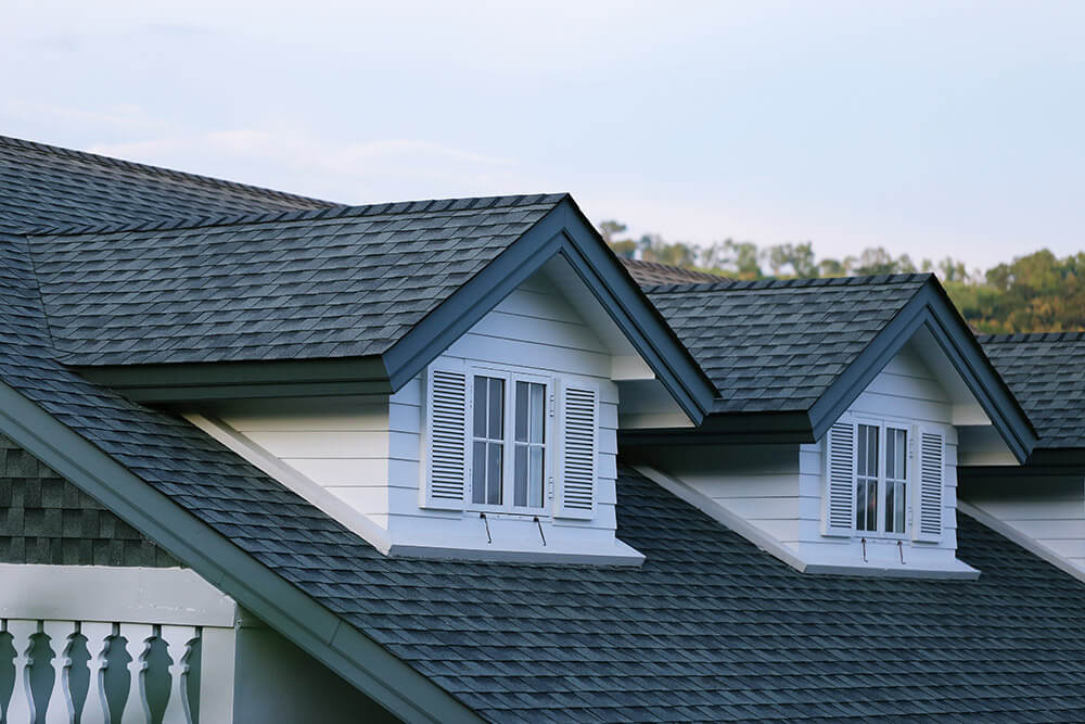roof shingles on a residential home