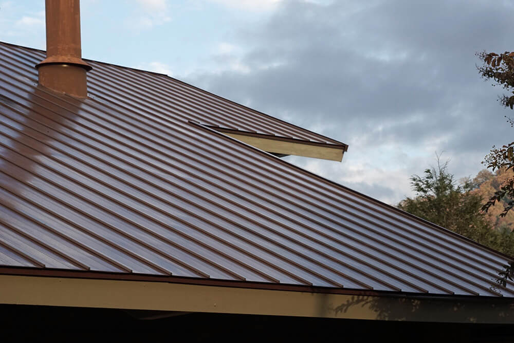 textured metal roof on a residential home