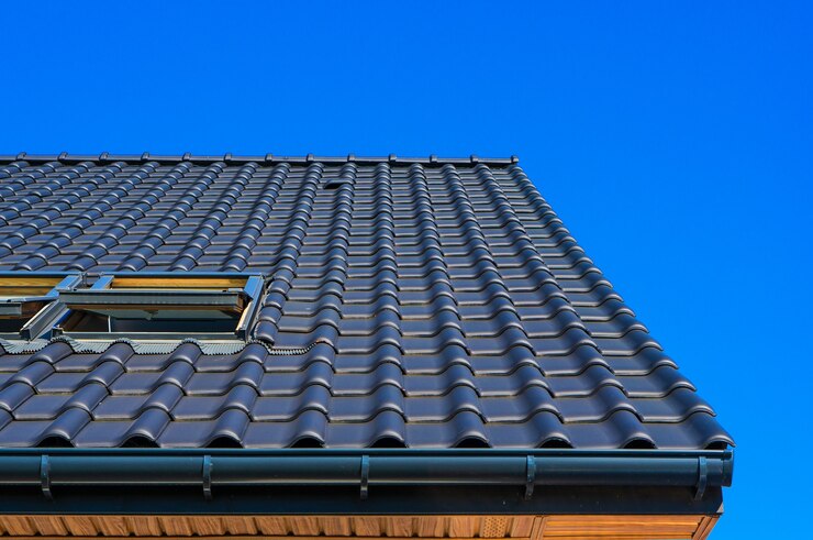 Closeup shot of black roof